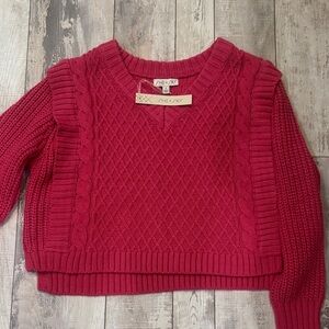 She + Sky Ruby V-Neck Sweater Bought online boutique Limelush NWT